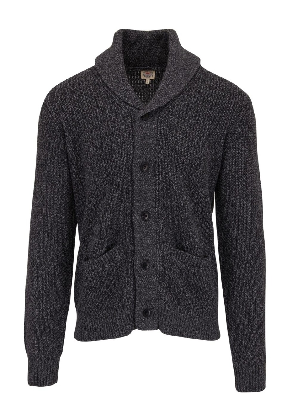 Faherty Mens Charcoal Marled Cotton & Cashmere Cardigan Size Large